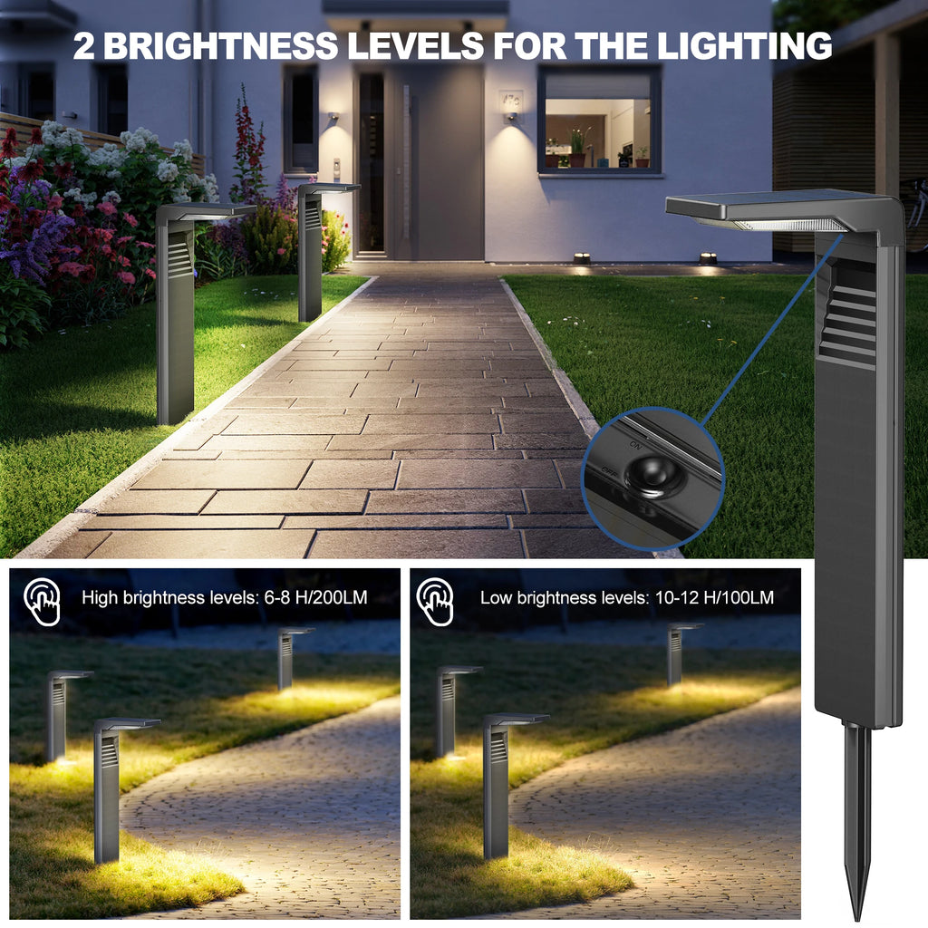 4/6/8/10/12Pcs Solar Garden Light IP64 Waterproof Outdoor LED solar lamps path lights warm white, backyards, gardens, lawn light