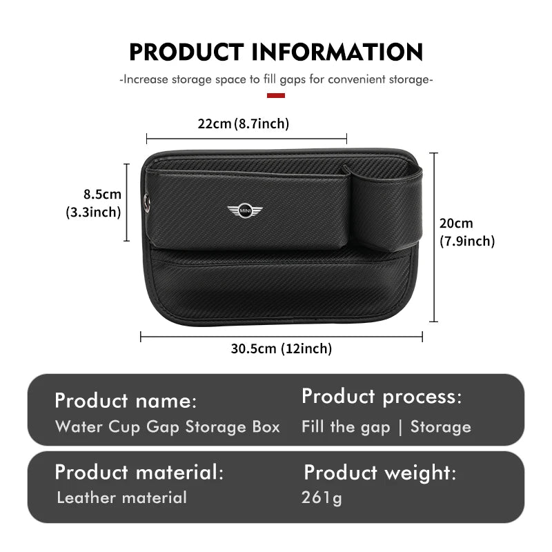 Car Cup Holder Organizer Crevice Gap Filler Stuff Storage Box For MINI Cooper One JCW R56 Countryman Clubman R50 R53 R58