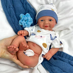 Lifelike 17Inch Baby Girl Vivienne Silicone Reborn Doll Handmade Soft Blue Eyes Adorable Rebirth Doll for Collector’s Gift