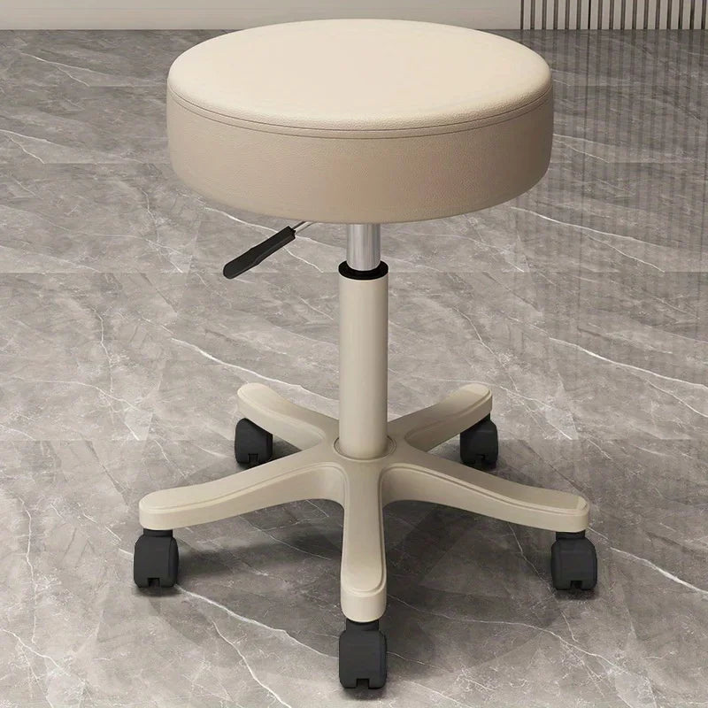 Massage Stool Beauty Salon Stool Lifting Rotating Round Stool Hair Manicure Barber Shop Stool Round Stool with Wheels