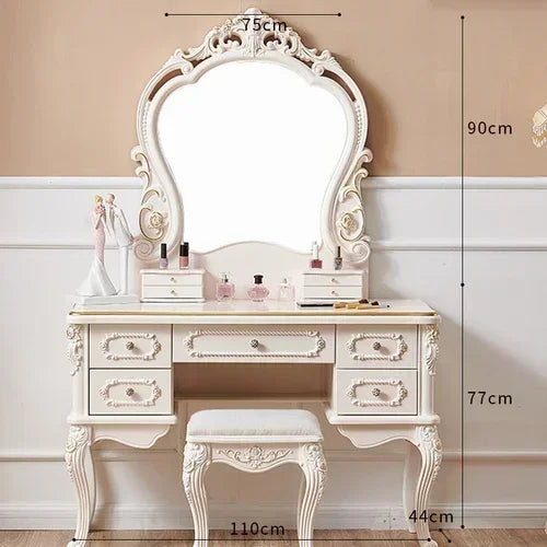 Kids Baby Wedding Dresser Table Men Beige Legs Make Up Storage Dressing Table White Drawers Penteadeiras De Maquiagem Funiture