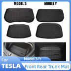 Front Rear Mat For Tesla Model Y 2023 TPE Cargo Pad Model 32017-2023 3D Waterproof Tray Storage Pads Mats Car Accessories