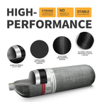 TUXING 4500Psi 4.7L Carbon Fiber Cylinders 300Bar High Pressure Cylinders for HPA Scuba Diving Tank Thread M18*1.5