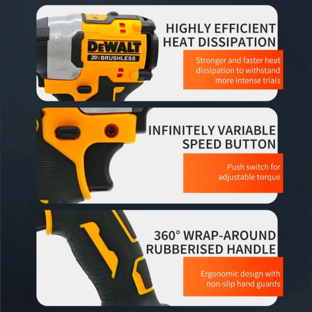Dewalt DCF922 Cordless Brushless Impact Wrench 20V Lithium Battery 1/2" 205N.m Variable Speed Electric Wrench Power Tools