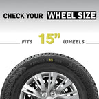 15" Hubcaps, Silver Alloy Finish, 2.00 x 15.00 x 15.00 in