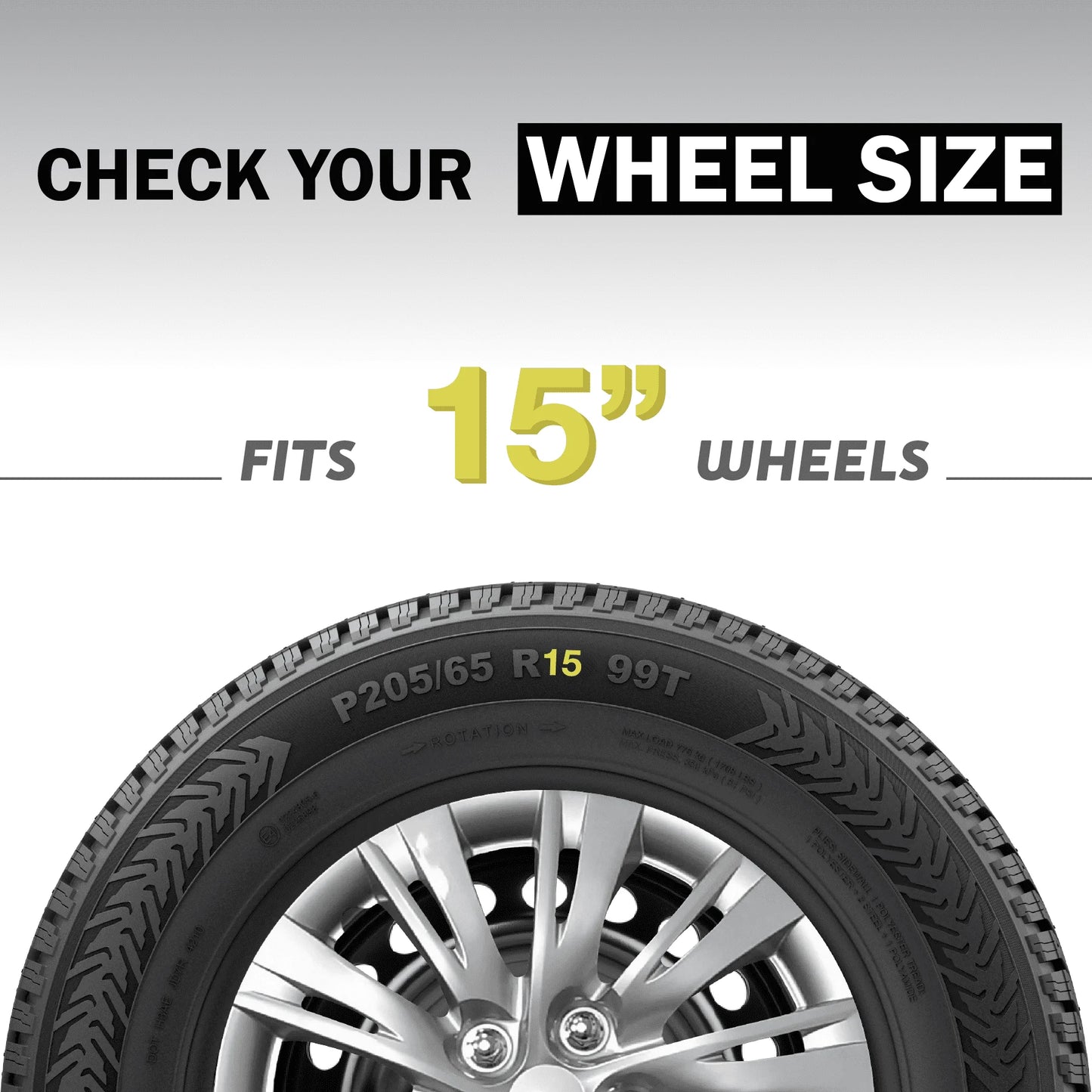 15" Hubcaps, Silver Alloy Finish, 2.00 x 15.00 x 15.00 in