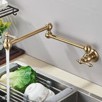 Baokemo Folding into the Wall Faucet 304 Stainless Steel Universal Rotation Faucet Kitchen Concealed Single Cold Faucet