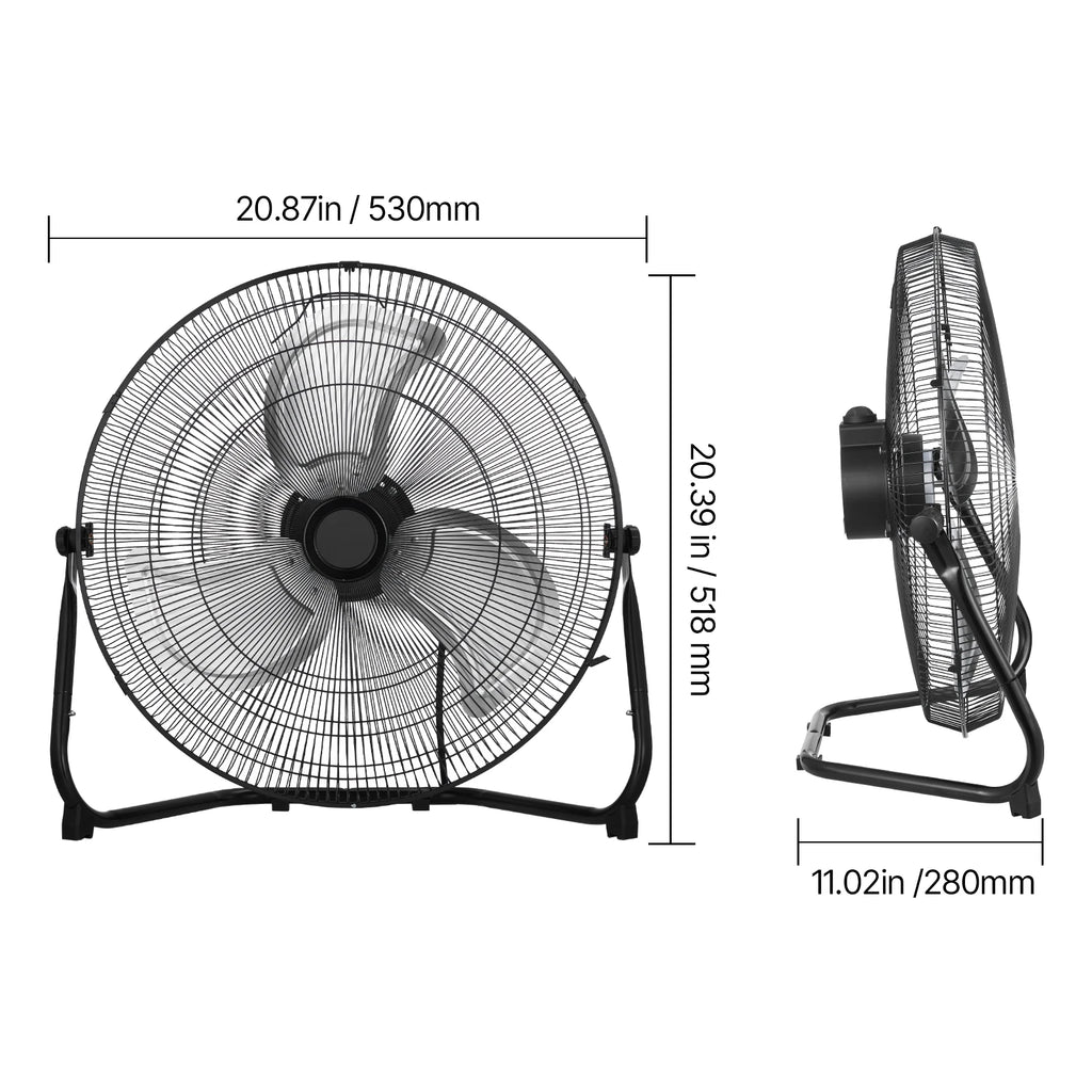 VEVOR Floor Fans 3 Speeds High Velocity Heavy Duty Industrial Fan 4800