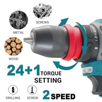10mm New 2In1 Rechargeable Electric Screwdriver Cordless Drill Lithium Battery Multifunctional Power Tool For Makita 18V Battery