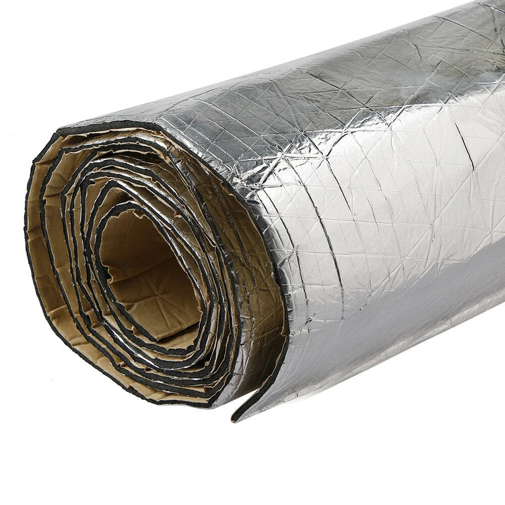 157"x39" Automotive Sound Deadening Insulation Mat - Aluminum Heat & Noise Barrier for Car, 5mm Thick X 400cm X 100cm