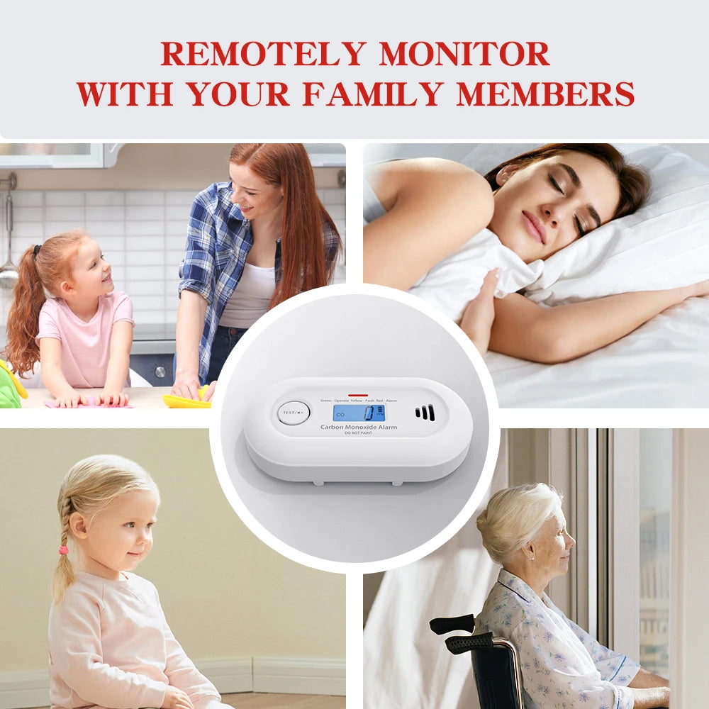V-COME WiFi Smart Carbon Monoxide Alarm, WiFi CO  Detector with Tuya App control, 10-Year Life Battery, CE EN 50291, VC21W