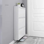 Narrow Shoe Rack Home Aesthetic Living Room Furniture Tilted Vertical Wooden Storage Hallway Shoe Cabinets n