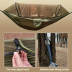 1pc 260x140cm Quick Deploy Nylon Hammock with Built In Mosquito Net Anti Rollover Perfect for Outdoor Camping Automatic mosquito