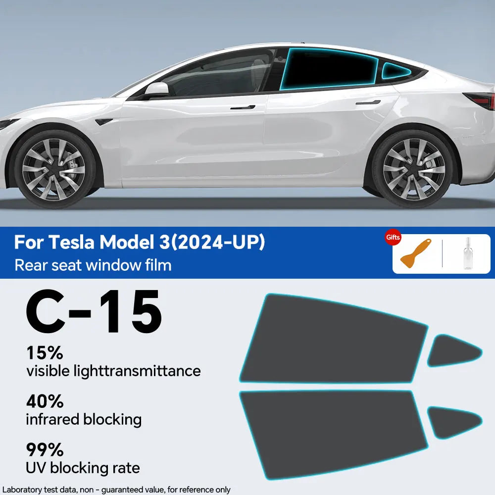 PFCC Pre-Cut Car Window Privacy Tint Film For Tesla Model 3 2024 Highland Auto Sticker Foils ceramic solar UV Protector films