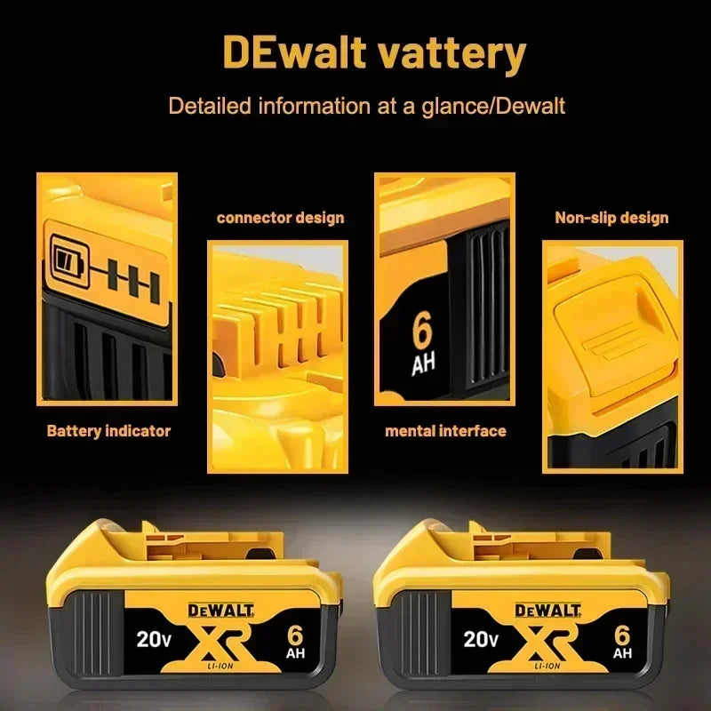 Original DEWALT battery，20V,，6AH， rechargeable lithium-ion battery， DCB115， DCB118,，Dewalt tool battery, dewalt ，DCB1104 charger