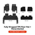 YZ TPE Car Floor Mats for Tesla Model Y Juniper 2025 Luggage Mat Set Four Seasons Waterproof Anti-slip Trunk Mat
