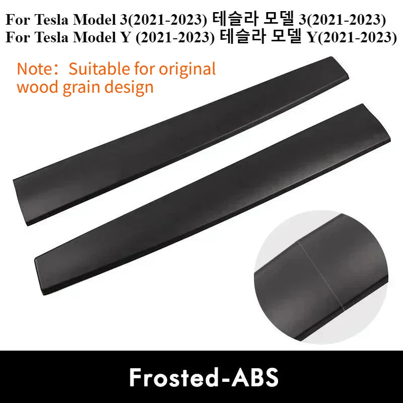Car Door Side Trim Dashboard Cover For Tesla Model 3 Y Carbon Fiber Pattern Front Interior Dashboard Central Control Trim Strip