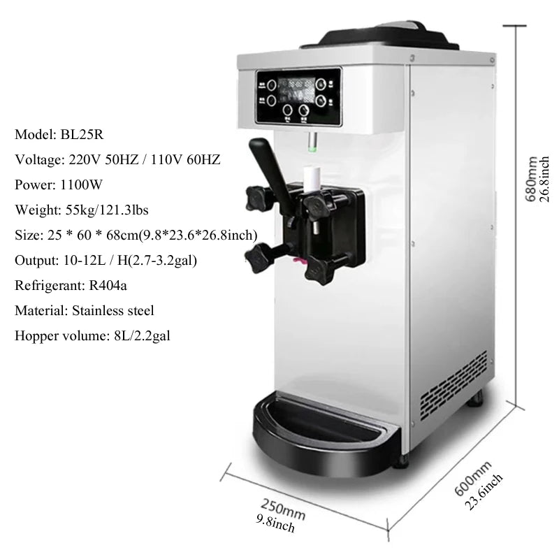 Commercial Ice Cream freezer Machine 3-flavor Yogurt Maker One-click Clean 18L/H LCD Display new soft ice cream machine