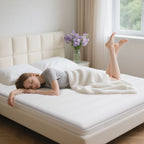 AUTHMIC Gel Foam Memory Mattress Topper 7-Zone Ergonomic Breathable Washable Cover Non-Slip for Home Sleep Comfort