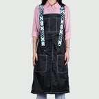 New Trendy Aprons Waterproof Oil Resistant 2 Bags Bibs Coffee Shop Hairdresser Slit Overall Chef Adjustable Nail Salon Apron