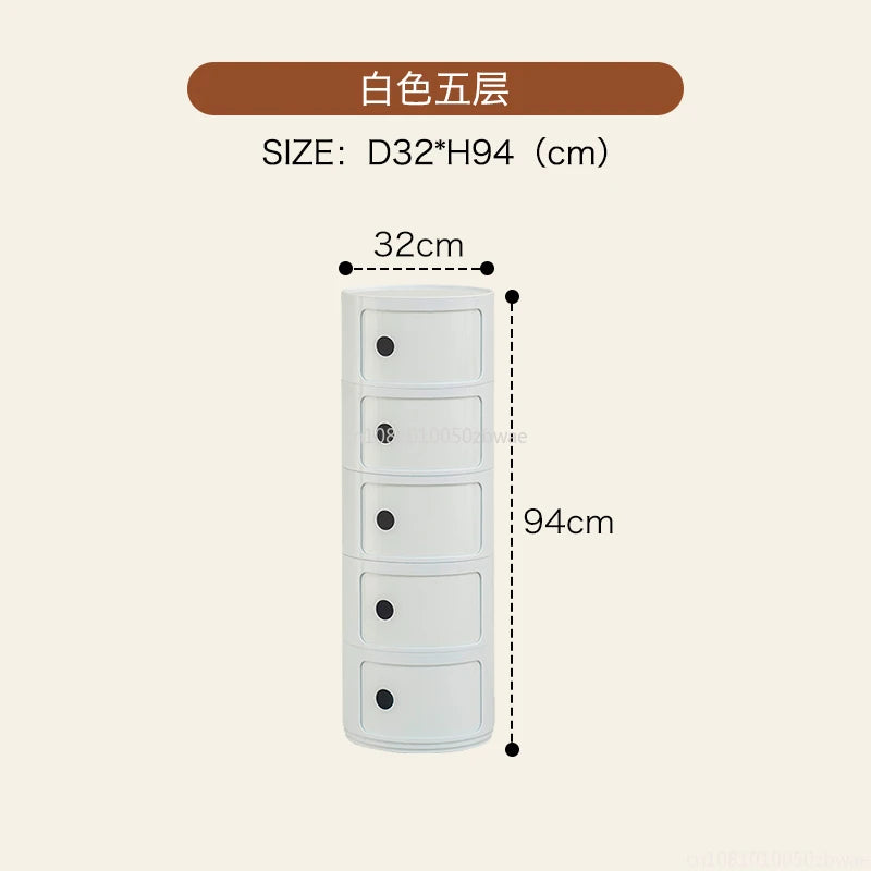 Nightstands Modular Bedside Table Round Large-capacity Storage Bedside Small Cabinet Bedroom Simple Storage Narrow Side Cabinet