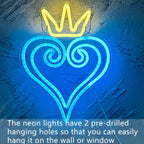 LED Kingdom And Hearts Neon Sign, For Wall Decor, Anime Neon Sign, Neon Game Room Setup,For Man Cave Game Party Birthday Gifts