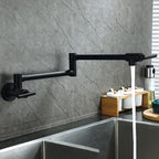 Baokemo Folding into the Wall Faucet 304 Stainless Steel Universal Rotation Faucet Kitchen Concealed Single Cold Faucet