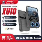 Ampown XU10 Handheld Game Console 3.5" IPS Screen 3000mAh Battery Linux System Built-in Retro Games Portable Video Game Console
