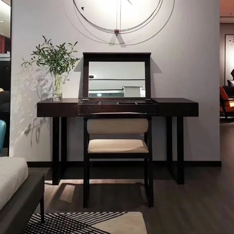 Dressers Organizer Vanity Table Mirror Stool Flip Luxury Comfortable Dressers Makeup Desk Unique Coiffeuse De Chambre Furniture