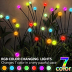 LED Firefly Light Warm White RGB Solar Powered Swaying Lights Outdoor Waterproof Fairy Garden Light for Yard Patio Decoration