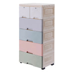Plastic Wardrobe Kids Drawers Storage with 6 Drawers Closet Dresser Organizer Bedroom Furniture for Clothes