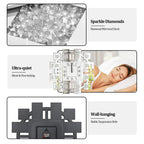Irregular Large Crush Diamond Mirrored Wall Clock Sparkle Bling Quartz Clock Roman Numerals for Living Room