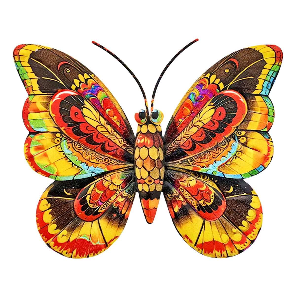 Metal Art Butterfly Wall Decor Colorful Iron Art Butterfly Sculptures Butterfly Hanging Ornaments for Outdoor Home Garden Yard