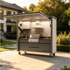 Customized Outdoor BBQ Kitchen Cabinets Island Luxury Modular Stainless Steel Outdoor Kitchens Furniture Garden BBQ