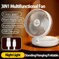 2025 New 5000mAh Rechargeable 3IN1 Multifunctional Portable Fan Wall M