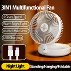 2025 New 5000mAh Rechargeable 3IN1 Multifunctional Portable Fan Wall M