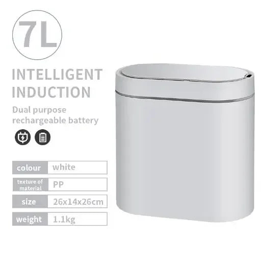 7L Trash Can Smart Sensor Automatic Household Electronic Kitchen Trash Bin Toilet Waterproof Narrow Seam Sensor Bin Trash Can