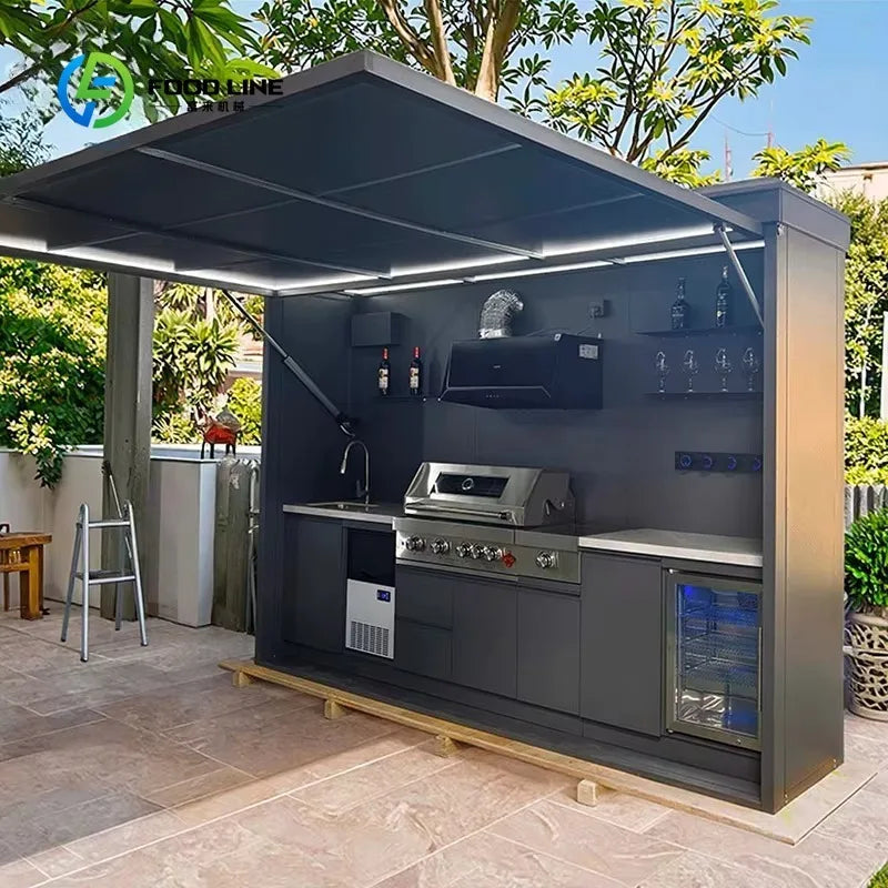 Customized Stainless Steel BBQ Outdoor Kitchen Cabinets,  Modular Outdoor Kitchen Island Premium Modular