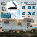 10 Speed RV Roof Vent Fan 40x40cm Remote Control Caravan RV Roof Skylight Vents Electric Rain Sensor Automatic Lift RV Fan