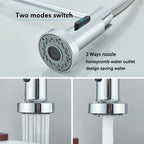 Hownifety Chrome Kitchen Sink Faucet Stainless Steel Hot and Cold Water Tap Deck Mounted Bathroom Gourmet Kitchen Crane