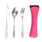 Travel Cutlery Set Portable Picnic Tableware Kit Storage Bag Kitchen Accessories Gadgets Tools Camping BBQ School Home Case