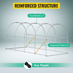 VEVOR Walk-in Tunnel Greenhouse Galvanized Frame & Waterproof Cover 15x7x7/10x7x7/20x10x7/12x7x7 ft Greenhouses & Cold Frames