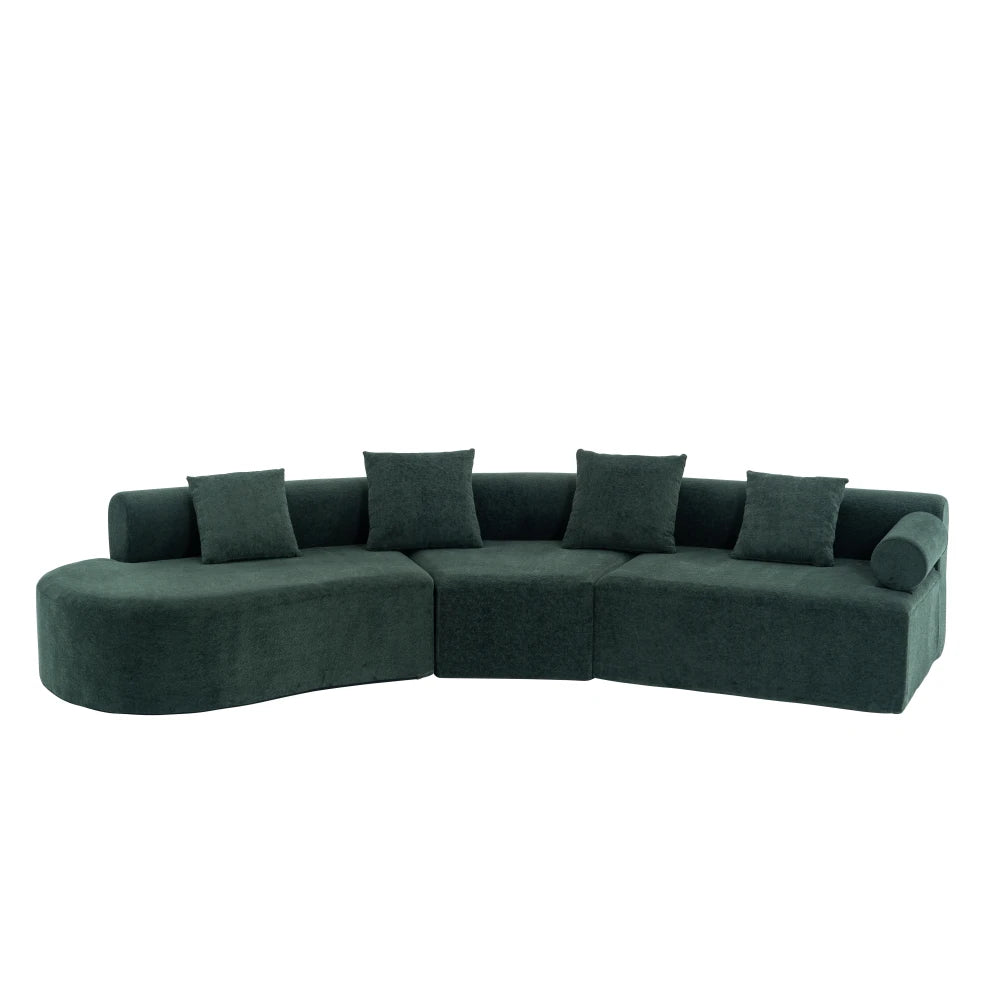 Memory Foam Sofa Set with Chenille Fabric, No Assembly Deep Seat Couch, Modern Living Room/Bedroom/Home Office Furniture