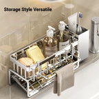 Kitchen Sponge Holder Stainless Steel Sink Drain Rack Soap Drainer Towel Rack Shelf Organizer bathroom Storage Accessories