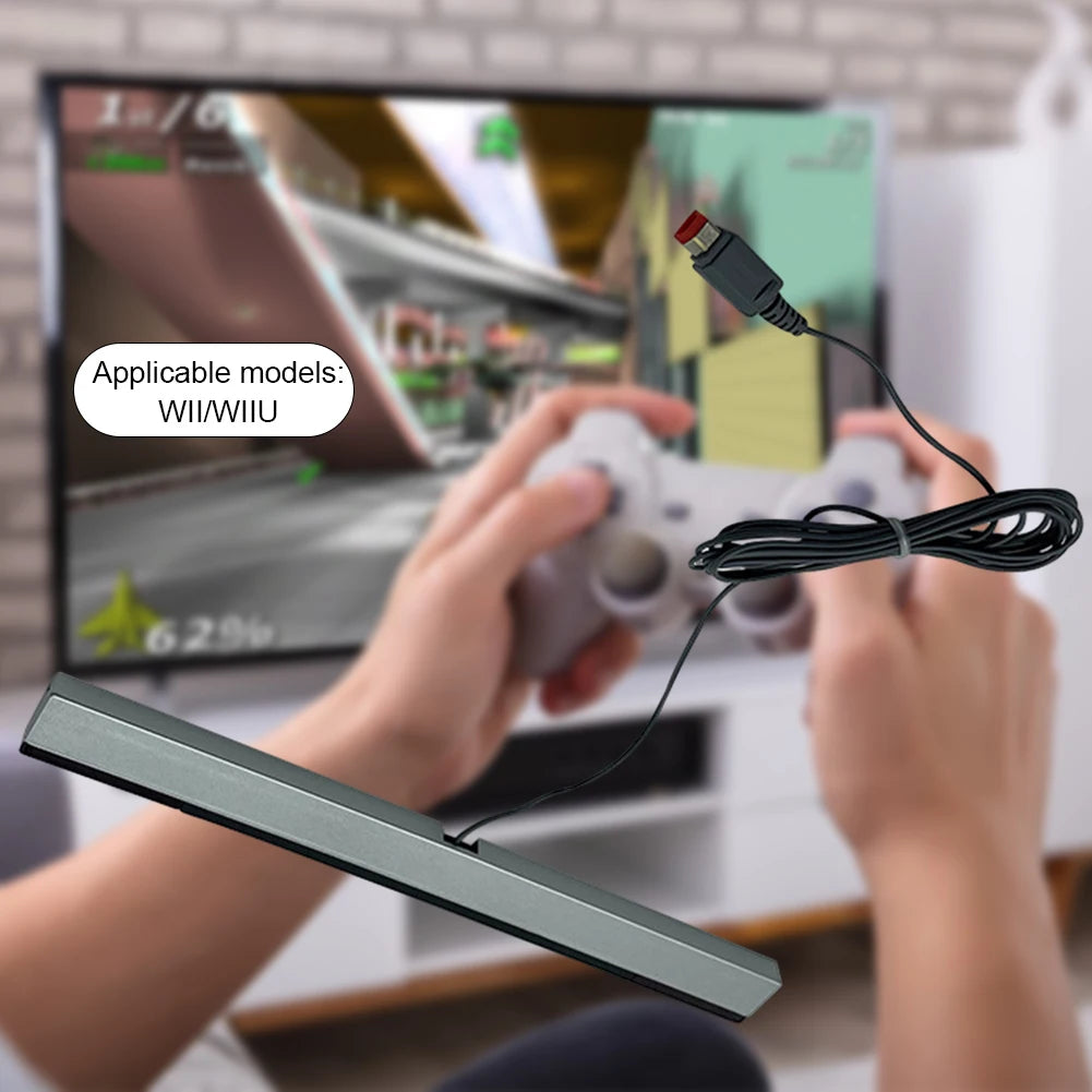 Wired Motion Sensor Receiver with Extension Cord Infrared IR Signal Ray Wired Motion Sensor Bar for Nintendo Wii Wii U Console