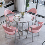 Modern Round Dining Table Set with 4 Chairs