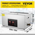 VEVOR 2L 3L 6L 10L 22L 30L Ultrasonic Cleaner Stainless Steel Portable Heated Cleaning Washing Machine Ultrasound Home Appliance