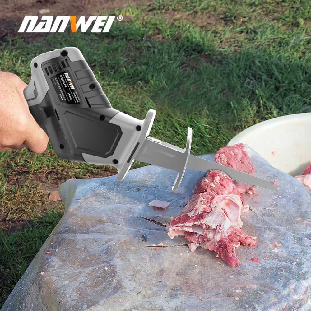 NANWEI Brushless Reciprocating Saw Power Tool Reciprocating Saw Metal Cutting Wood Cutting Tool Electric Drill Accessory