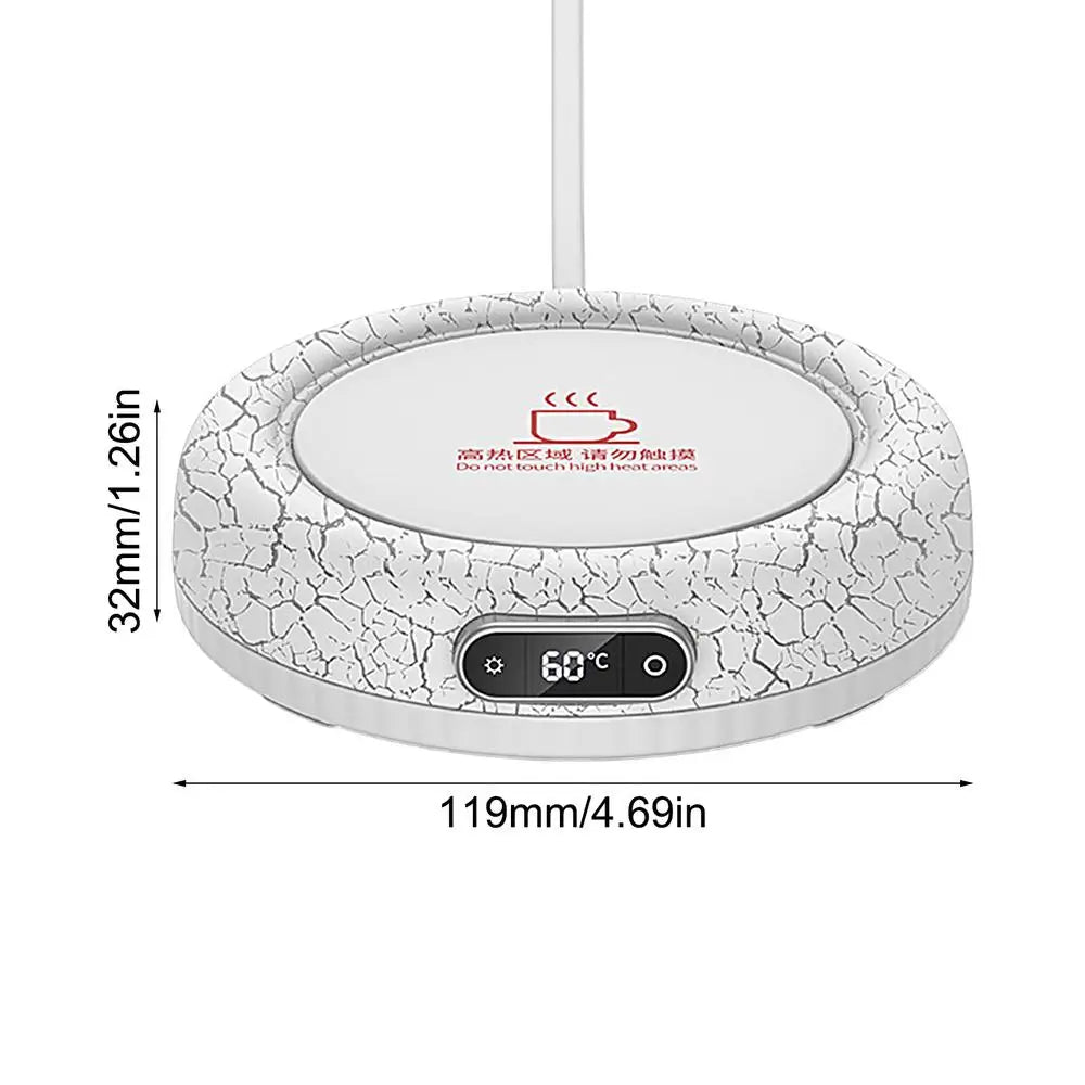 Coffee Cup Warm Heating Pad Constant Temperature Coaster 4 Gear Digital Display Heater for Milk Tea With Colorful Ambient Light