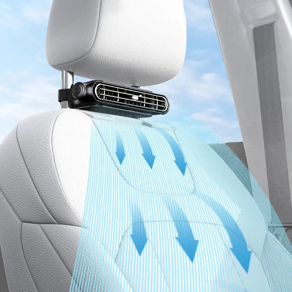 Car Headrest Cooling Fan 3 Speeds Adjustable Electric Car Seat Fan 5V/2A Car Rear Backrest Fan Car Interior Accessories